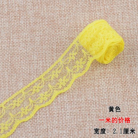21mm woven cotton lace unilateral Handicrafts Embroidered Net trim DIY sewing curtain craft decoration   cotton trim lace ribbon 21mm жёлтый
