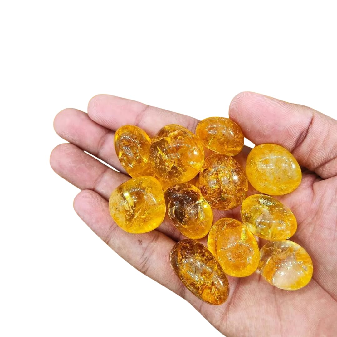 Agatesvibe Natural Yellow Citrine Tumbled Stone
