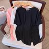 Women's Plus Size Loose Short-Sleeve Mid-Length Round Neck T-Shirt