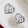 Fashion Female Earrings  Sterling Silver Geometric Flower Heart Zircon Earrings for Women  Pendientes Dropshipping