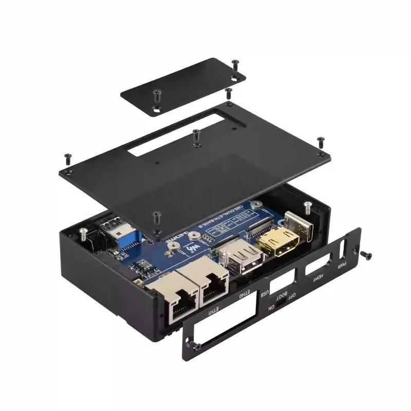 Raspberry Pi CM5 Erweiterungsplatine mit zwei Netzwerkanschlüssen (Gigabit/2,5G), M.2 M-Key, HDMI, MIPI und RJ45-Schnittstellen