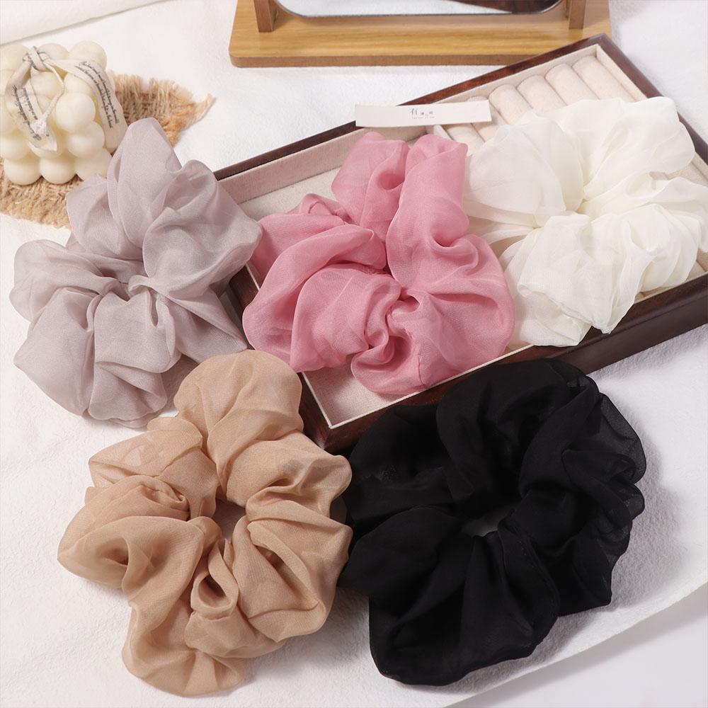 Solid Color Chiffon Scrunchies Sweet Oversized Hair Ropes Women Hair Scrunchies Hair Rubber Bands