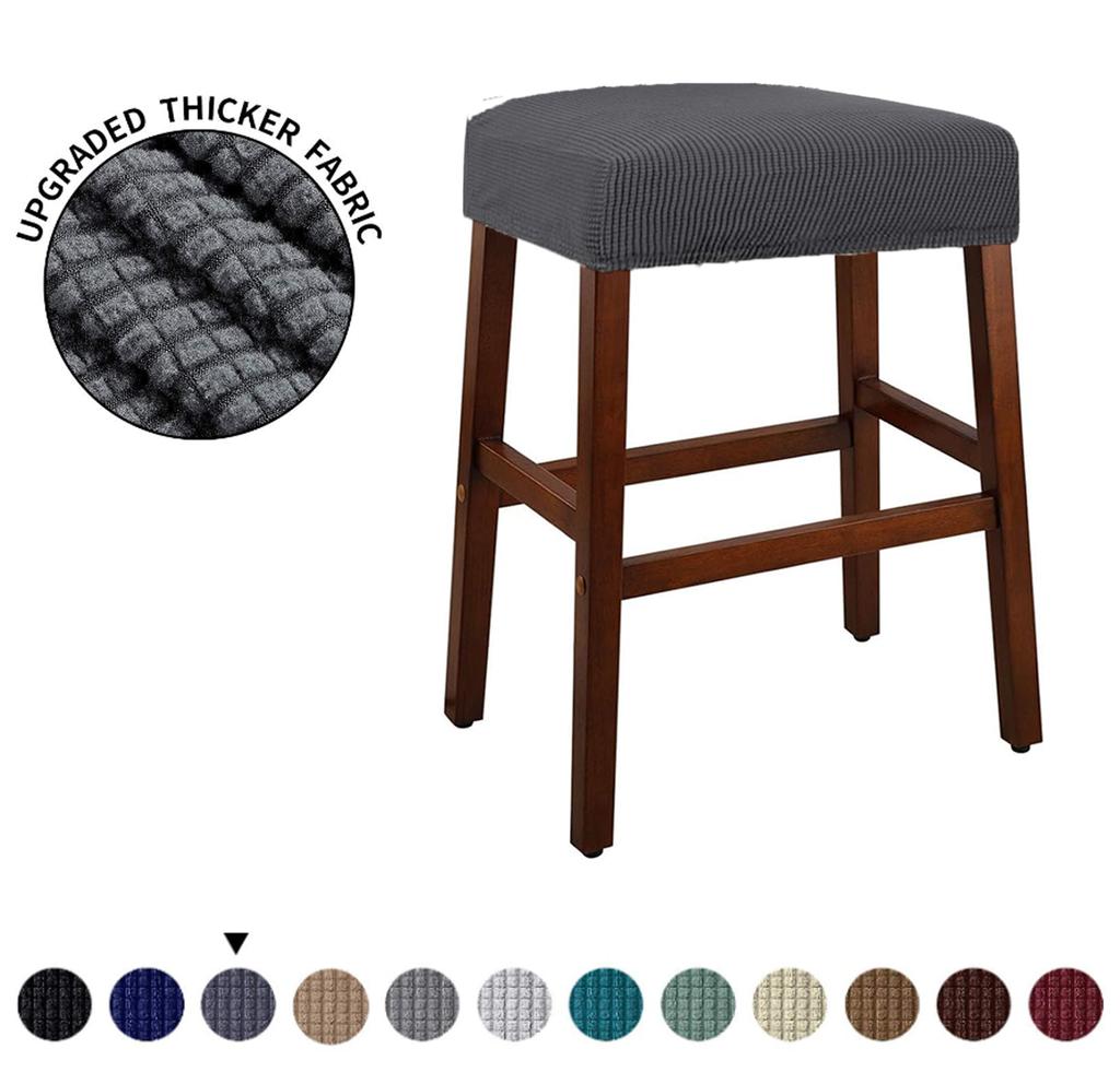 Elastic Rectangle Bar Stool Covers Vanity Stool Cover Jacquard Chair Seat Slipcover Counter Stool Covers Saddle Seat Cover