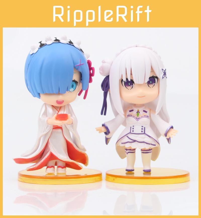 Adorable Pvc Rem Figure Set Six Cute Q Version Models From Re Zero Starting Life In Another World