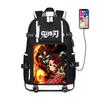 Demon Slayer Backpack Tanjiro Nezuko Anime Cosplay School Bag Luminous Night Light for Teens Adults