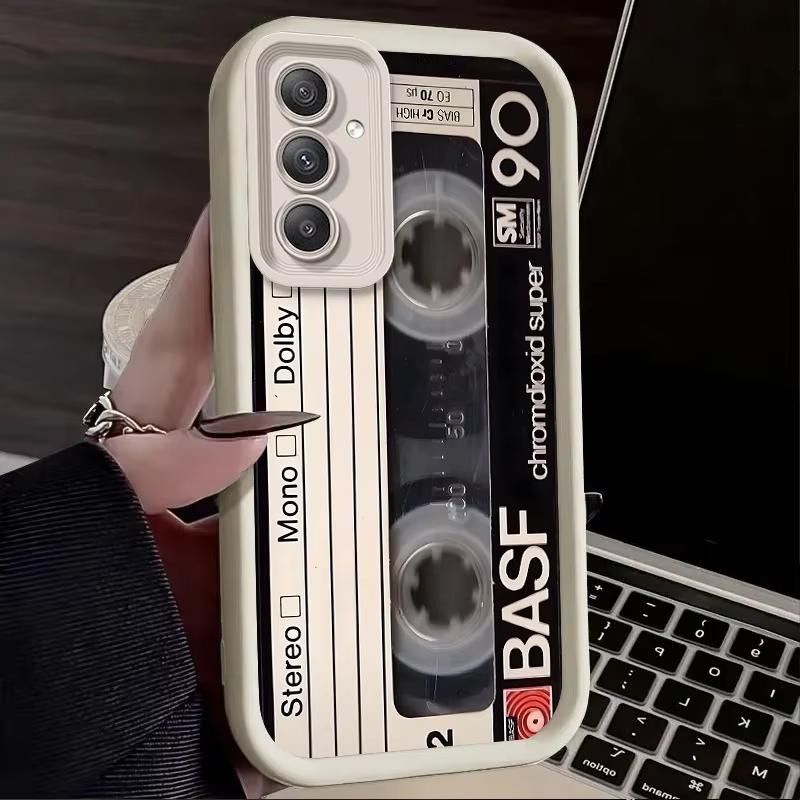 Retro Tape Pattern Phone Case for Samsung Galaxy S26 S25 S24 S23 S22 S21 S20 Plus Ultra FE A73 A72 A71 A52 A53 A32