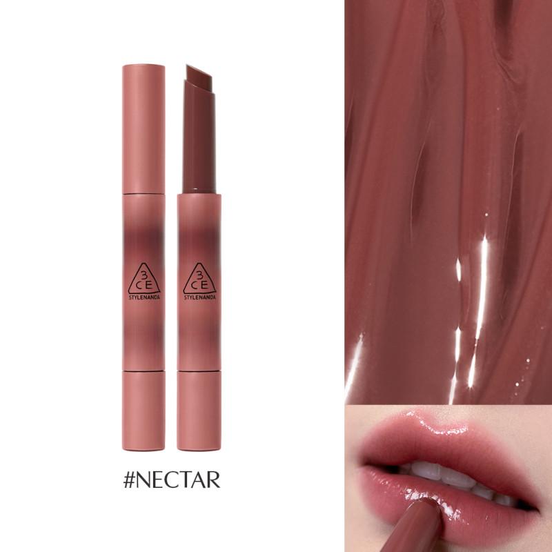 Губная помада 3CE Shine Reflector, мятно-охлаждающая, увлажняющая, с добавлением масел, увлажняет в течение всего дня, придает губам объем и блеск, пухлые и гладкие губы NECTAR