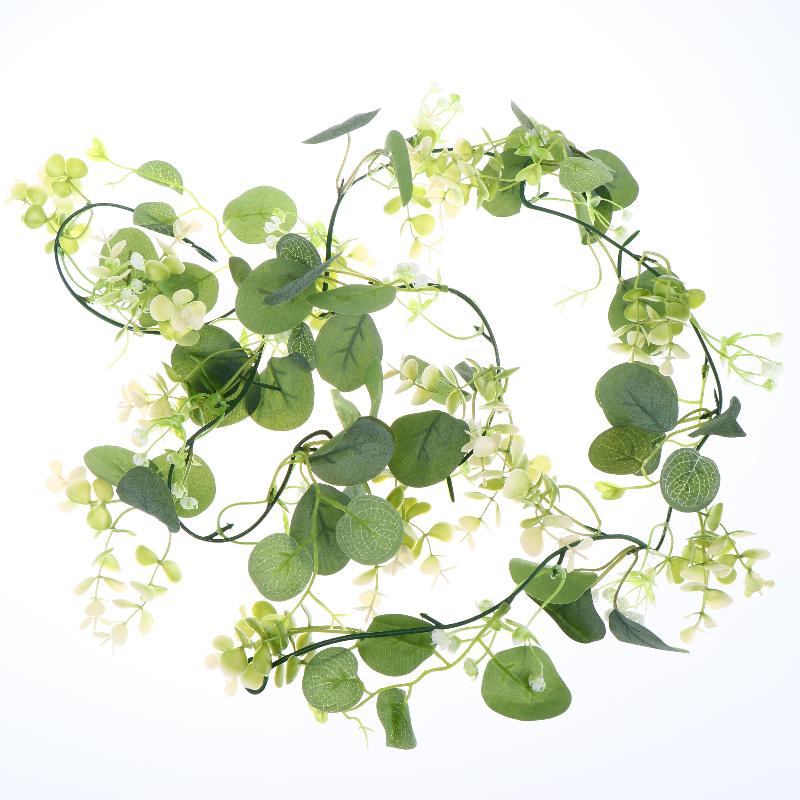 200cm Artificial Eucalyptus Lemon Garland Faux Floral Hanging Vine Rustic Greenery Wreath for Home Wedding Party Decor
