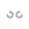 Versatile Korean C-Shaped Pearl & Diamond S925 Silver Earrings B883