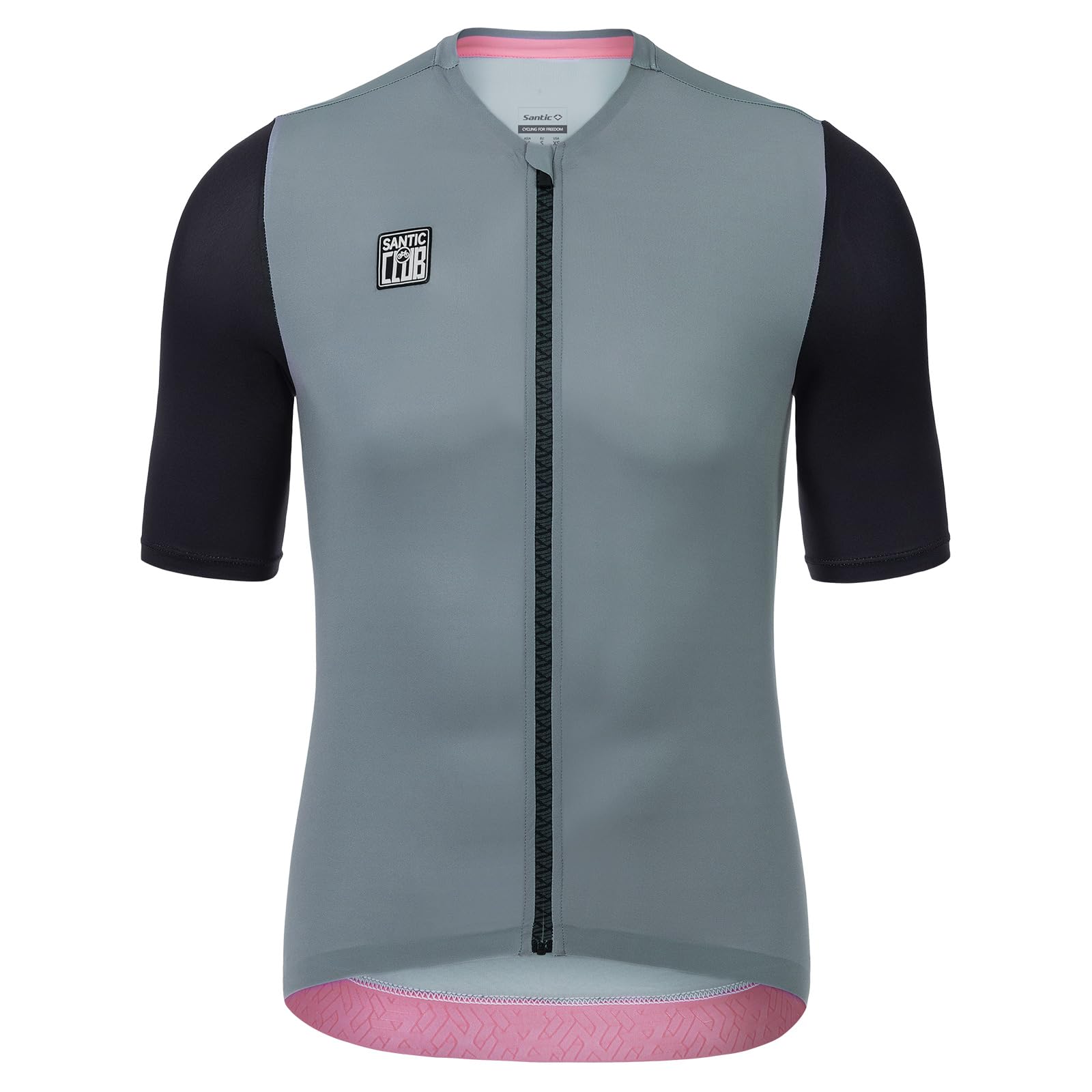 

Santic Short Sleeve Cycling with Back Breathable and Size M Men s Jersey, Spring/Summer, Lightweight, Pocket, Quick-Drying, Gray, серый
