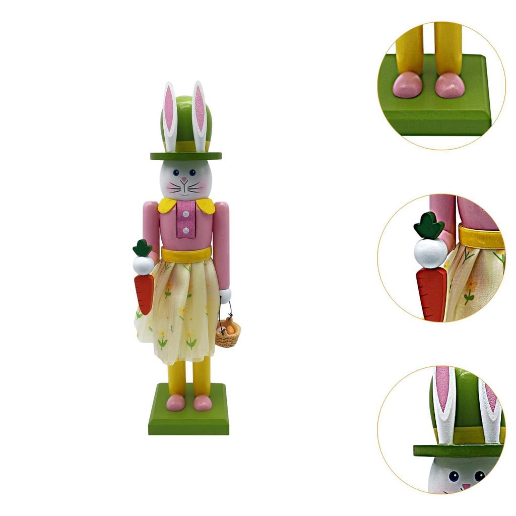 Osterhase Nussknacker Dekoration Heimdekoration Traditionelle Nussknackerfigur Kaninchenornament für Partydekoration Heimfestivals Geschenk