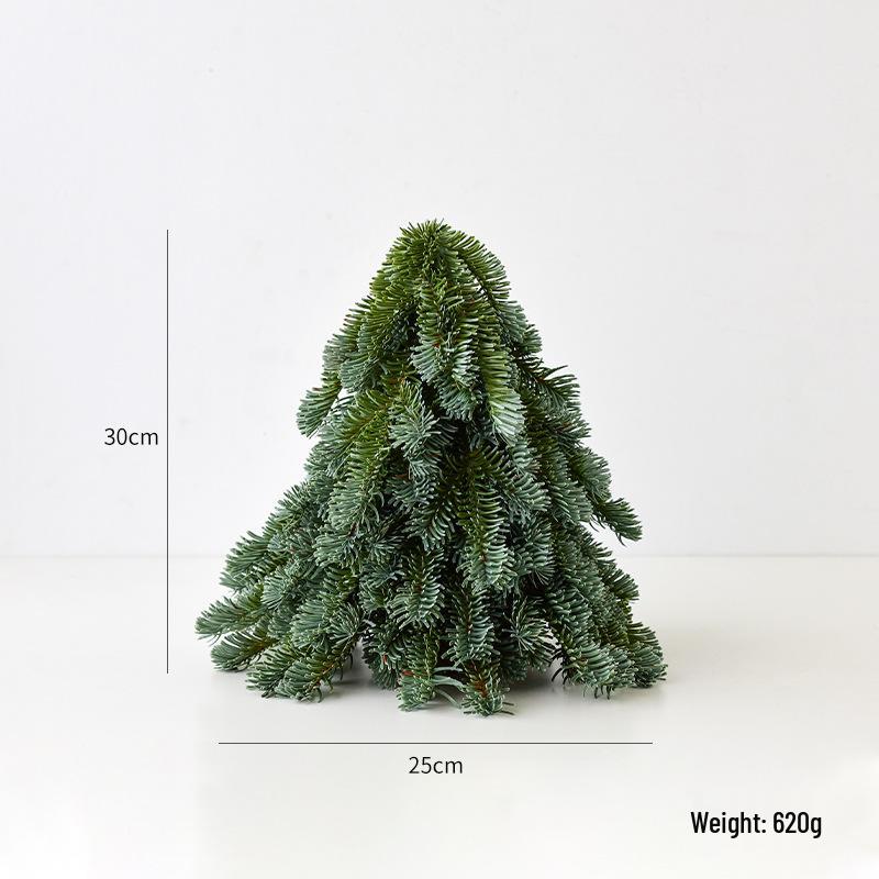 NUCHI Two-Color PE Tied Mini Five-Prong Christmas Tree Desktop Decoration Ornament