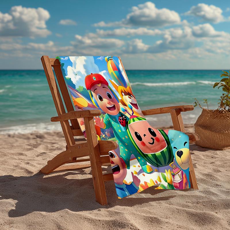 Ultra-Soft Beach Towel with Cocomelon Theme,Ideal for Pool - Camping, Diving - Perfect Travel Essential, Vibrant Beach Towel.