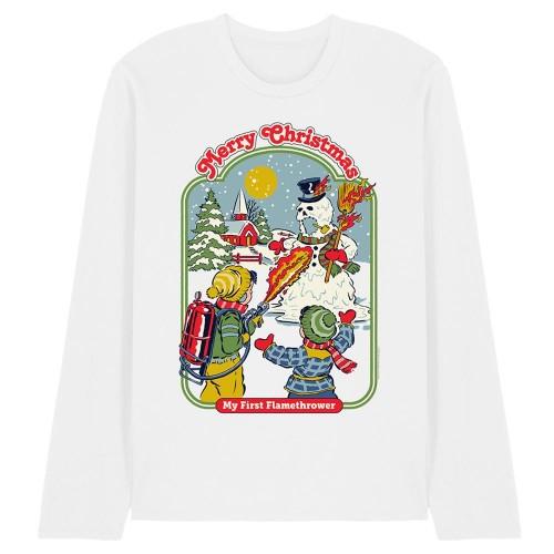 Steven Rhodes Unisex Adult My First Flamethrower Long-Sleeved T-Shirt