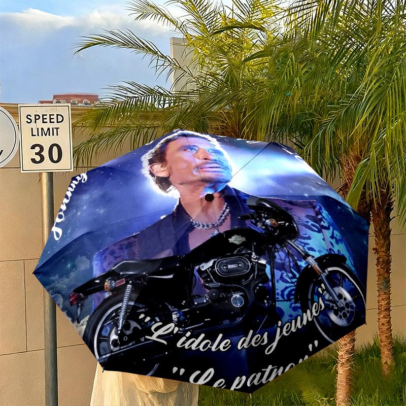 French legendary rock singer and actor Johnny Hallyday umbrella is suitable for all seasons, including home travel and outdoor activities Y4