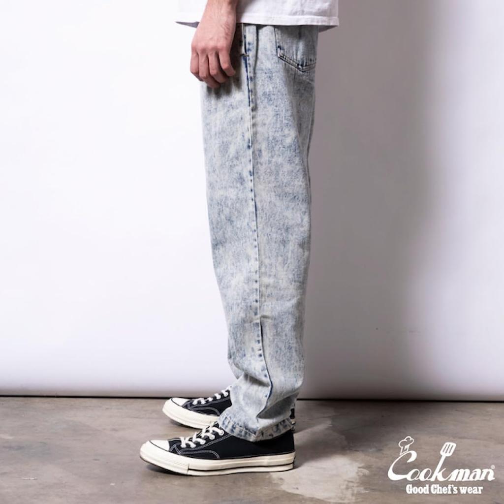 COOKMAN Chef Long Snow Work Denim Size Pants, Pants, Wash, Pants, Blue, M, 231-31821