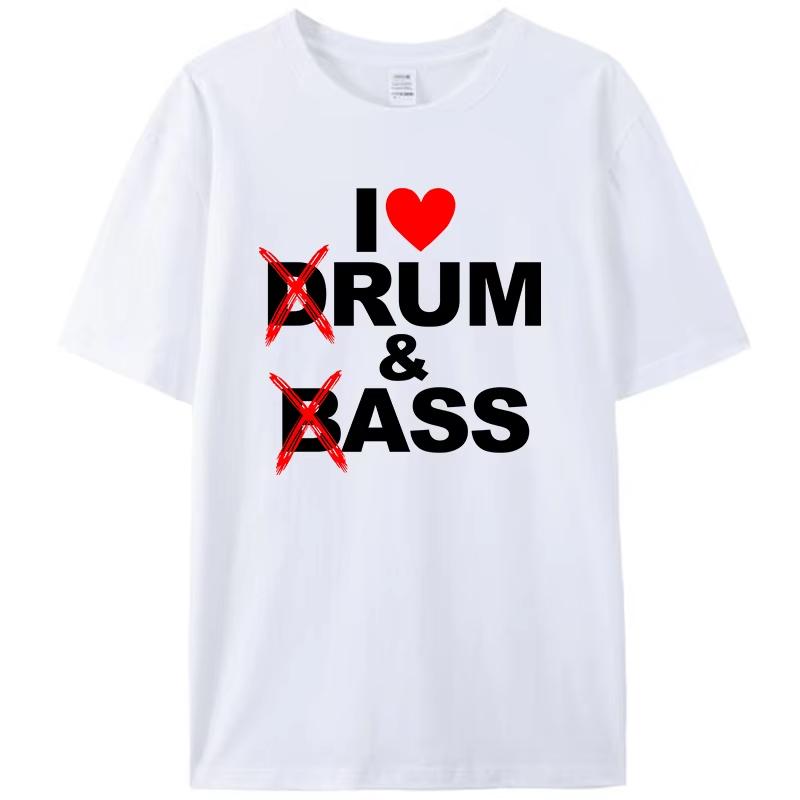 Funny Drum & Bass / Rum & B-Ass Lovers Drummer Leisure Men's T-Shirt Clothing Women Cotton Short Sleeve Tees Casual Vintage Tops