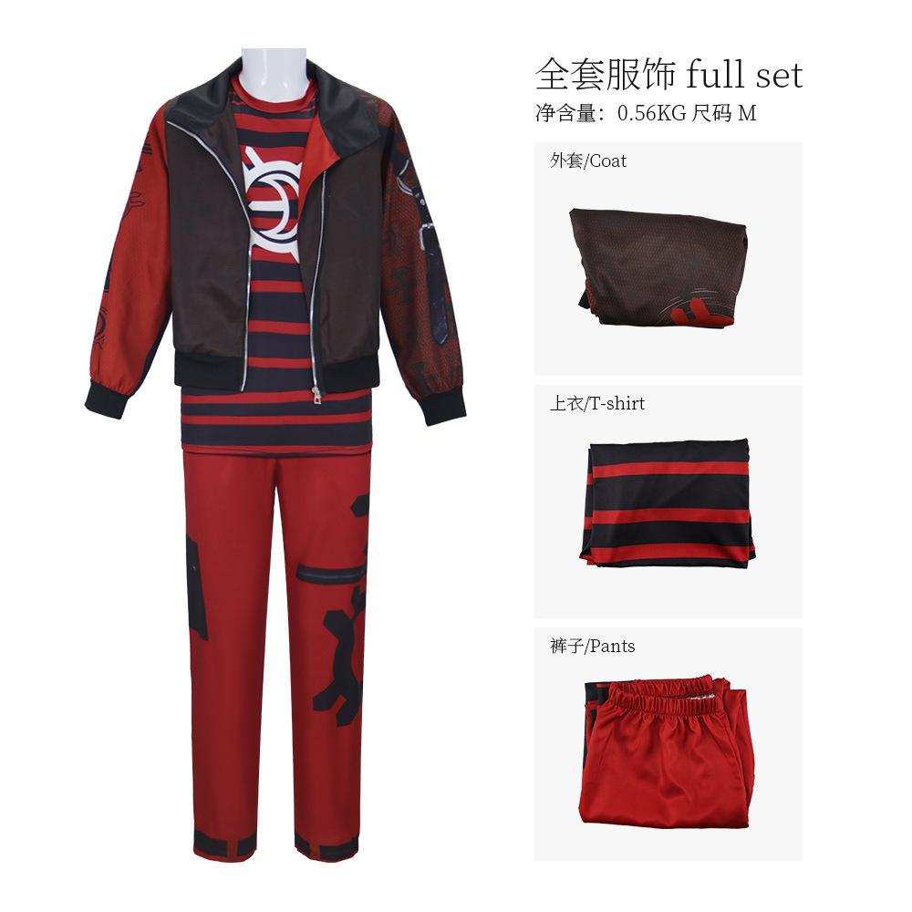 

Victor Zombiees Costume Nova Cosplay Long Sleeved Jacket+t-shirt+pants Party Disguise Halloween Roleplay Costume Carnival Suits XXL красный