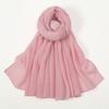 Big Size Pleated Shimmer Cotton Hijab Scarf For Women Muslim Long Shawls Solid Headscarf Wraps Islamic Headband Turban 180*90cm
