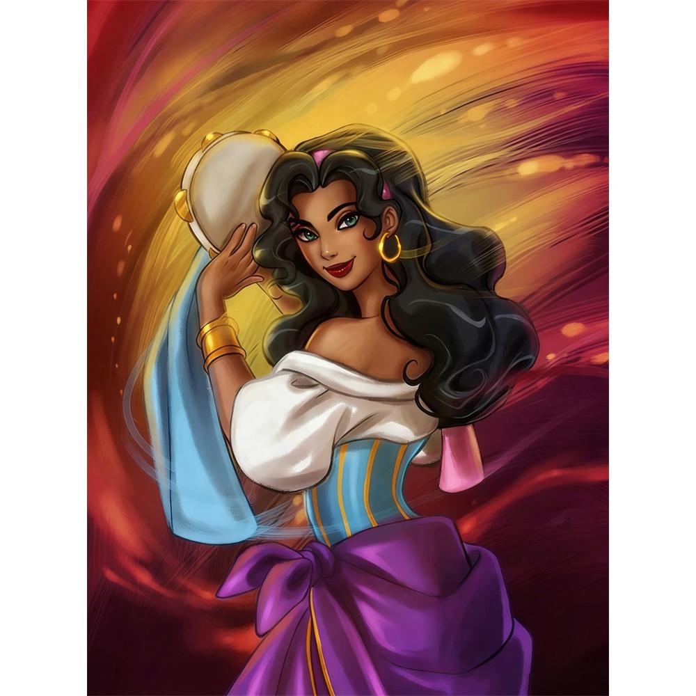

Disney Diamond Painting 5D DIY Esmeralda Illustration From The Hunchback of Notre Dame Art Mosaic Embroidery Decoration Cross Stitch Gift Round 20x30cm