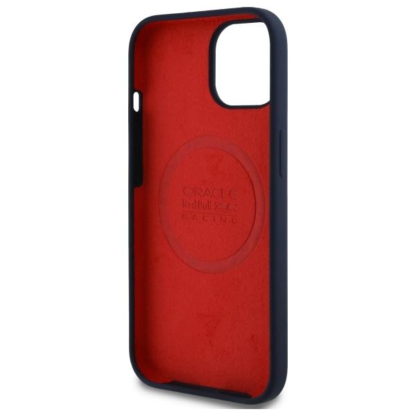 Red Bull Rbhmp15S24Siilvr Iphone 15 6.1 Hardcase Granatowy/Navy Silicone Red Ring Magsafe