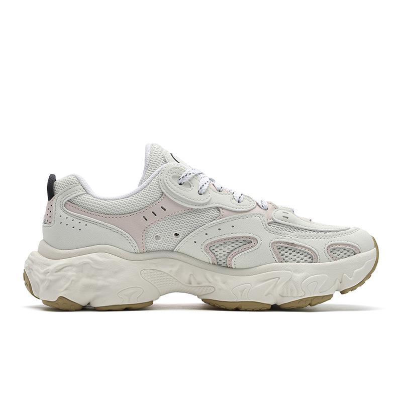 New FILA TORNADO Hurricane Shoes Breathable, Lightweight, Slip Resistant Low Top Casual Shoes Women's White Silver Pink F12W532154FBD