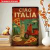 Vintage Retro Ciao Italia Metal Poster Wall Decor for Kitchen Cafe Bar