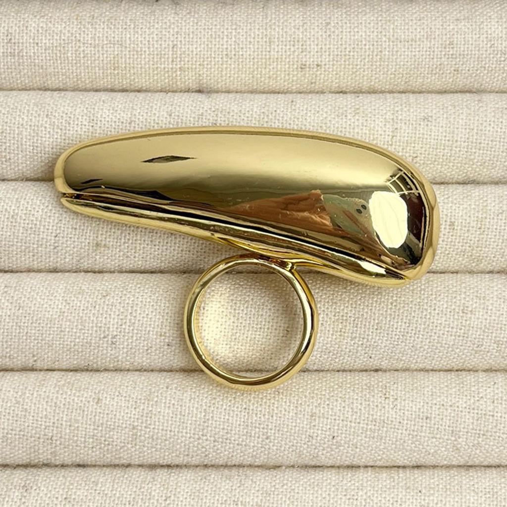 Exaggerated Opening Finger Rings Tear Drop Adjustable Finger Rings Open Rings Finger Jewelry Gift for Fashion Lover
