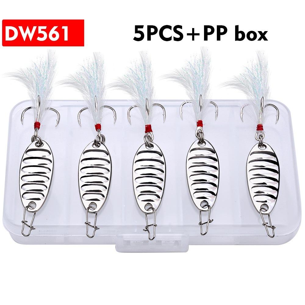 Köder-Köder, langer Wurf, flach, lebendig, bunt, Metall, VIB, künstlicher Köder, Blutschlitz, Haken, weißer Streifen, Barsch, Pferdemaul, Pailletten-Set