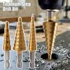 Hexagonal Handle Titanium Coated Step Drill Bits High-speed Steel Step Core Drilling Tools for Metal Wood Plastic Hole Cutters