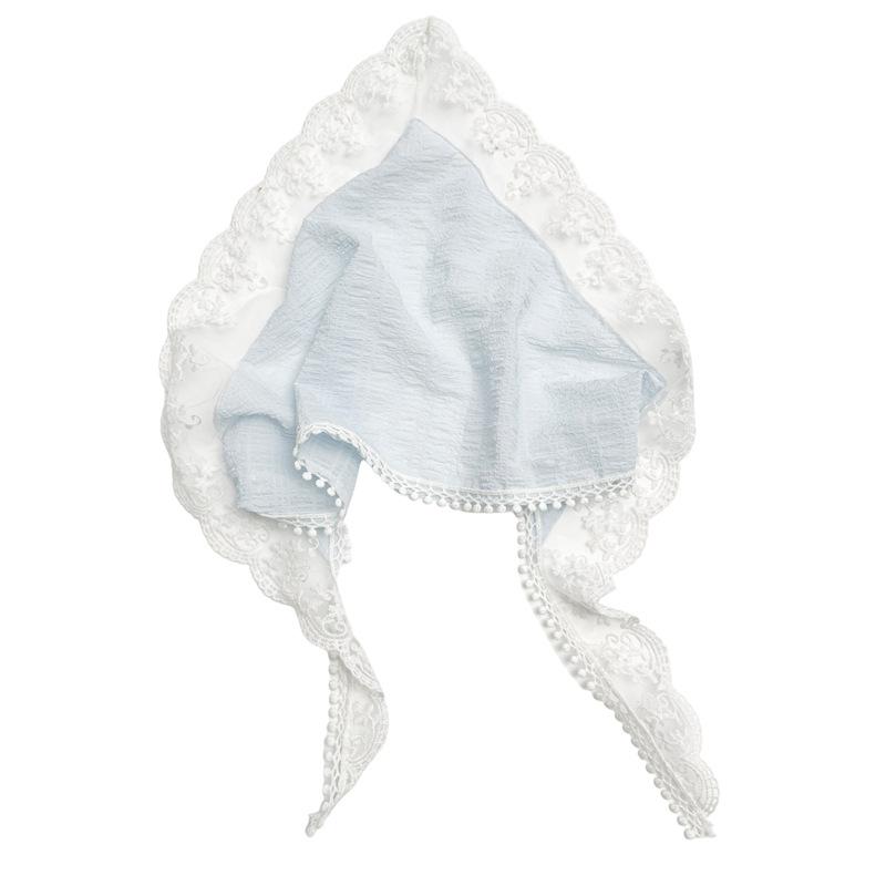 Country-style White Lace Triangular Scarf Headband Headwrap Headpiece for Covering The Head, Fashionable Silk Scarf Accessory