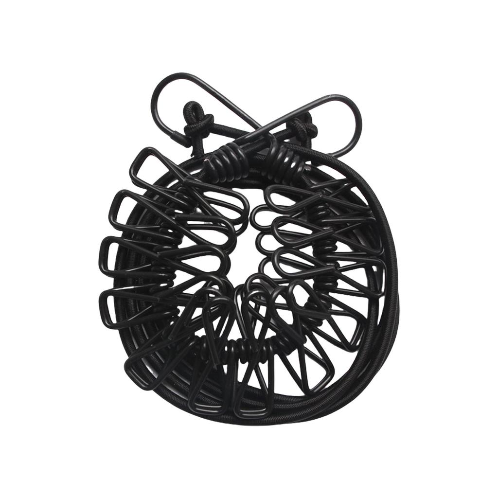 Portable Outdoor Clothesline With 12 Clip Hanging Laundry Drying Rope Retractable Travel Clothesline for Camping Travel