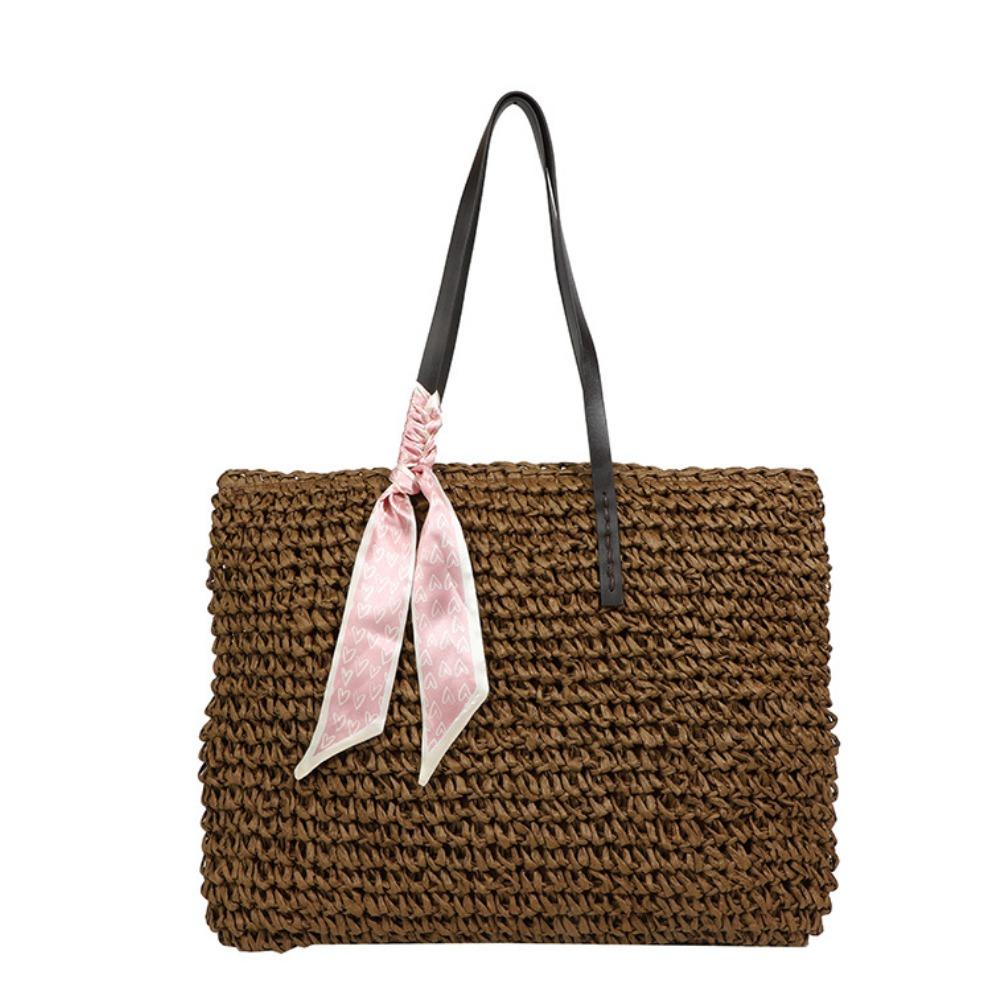 Японская и корейская весенняя новая модная универсальная шелковая шарф-ткань однотонная женская сумка под мышку женская плечевая сумка коричневый