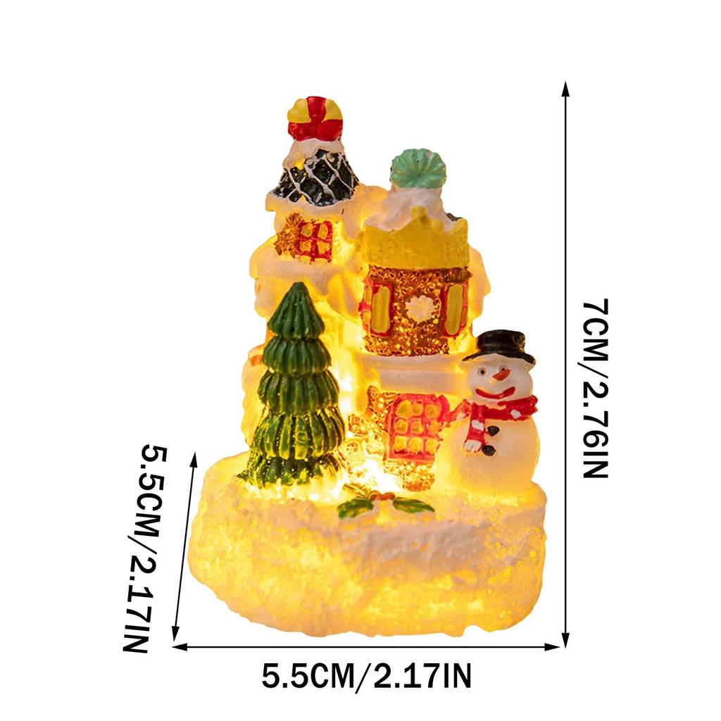 Christmas Home Decorative Miniature Figurine Winter Village Resin Mini Statues For Christmas Party Accessories Gifts