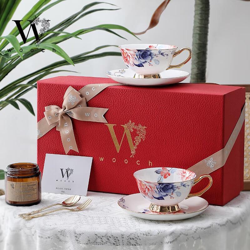 WOOCH English Afternoon Tea Luxury Couple Teacup and Saucer Gift Set