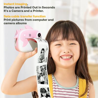 2.5K Cute Kids Instant Camera 12MP Kids Digital Camera Childeren Instant Print Camera with 2.4-inch