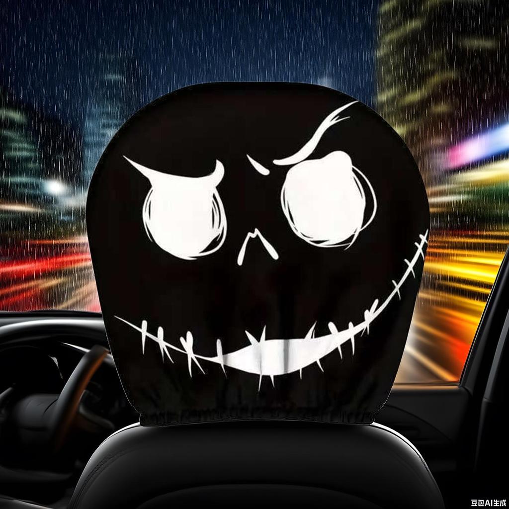 Pokrowiec na zagłówek fotelika samochodowego 2 sztuki Halloweenowy Pokrowiec ochronny na zagłówek samochodu Akcesoria wewnętrzne do ciężarówki SUV Codzienne dojazdy Długie