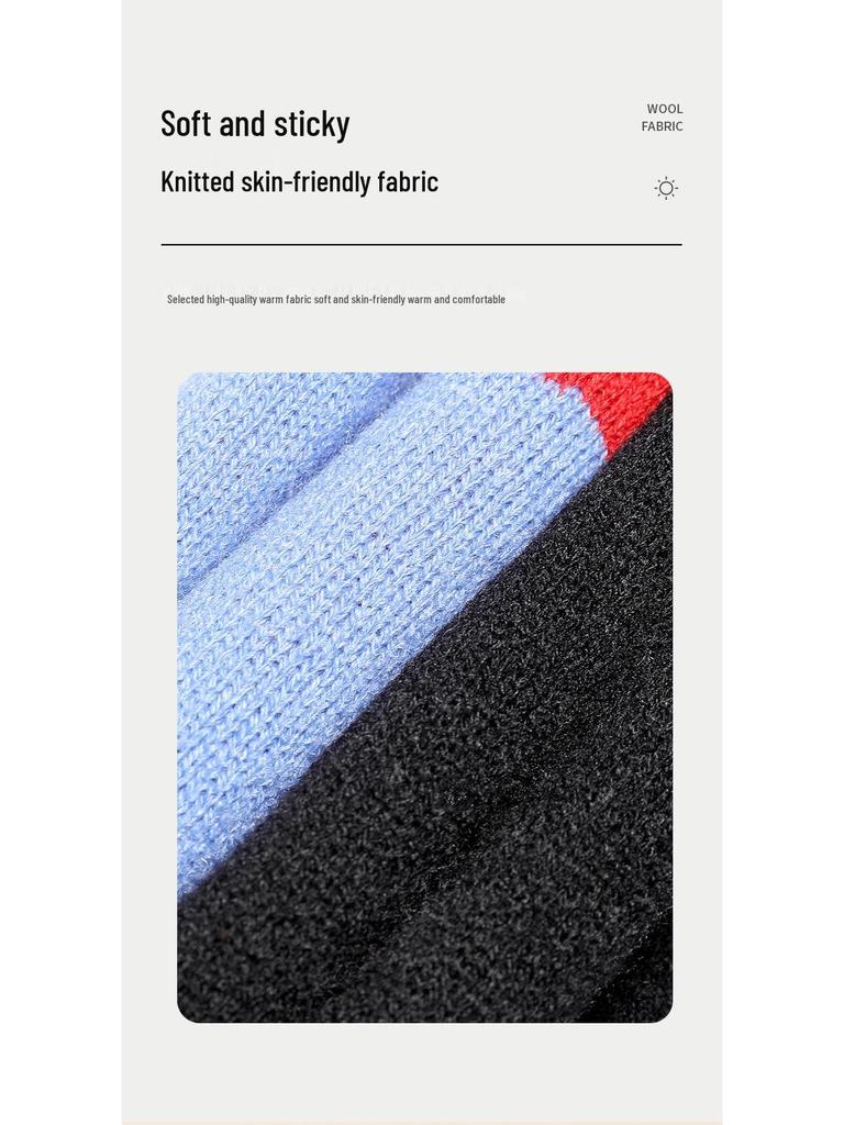 Chlapecká zimní teplá fleecem podšitá čepice s bambulí a šála