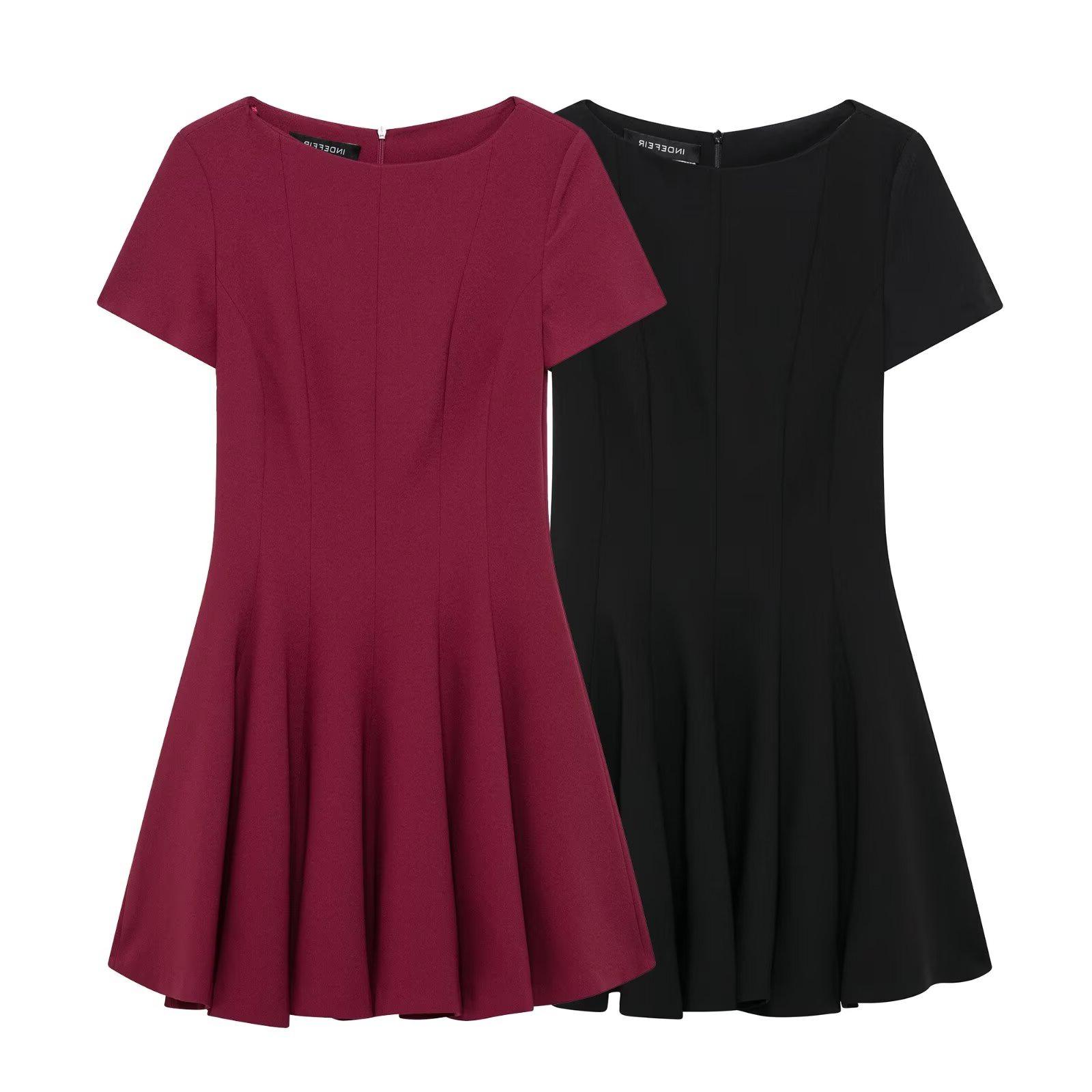 

TAOP&ZA Women s Elegant Ruffle Hem Mini Dress - Early Spring Collection Large