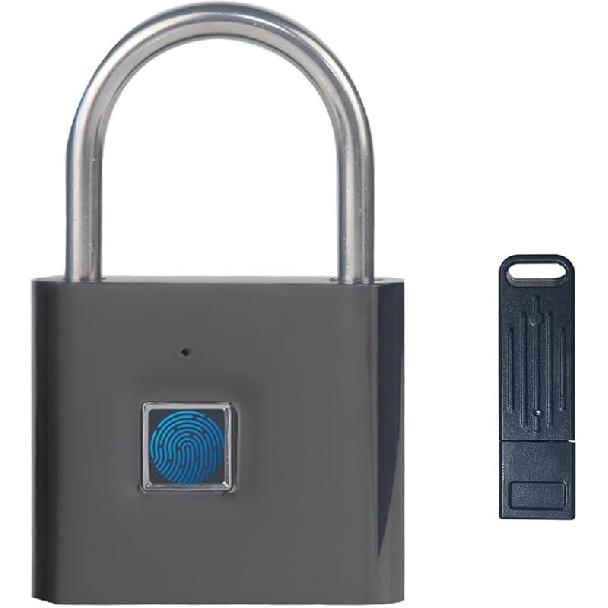 Keyless Portable USB Charging Fingerprint Lock,Smart Padlock Quick Unlock Waterproof and Rustproof,Smart Lock for Warehouses, Gym, Schools, Homes,