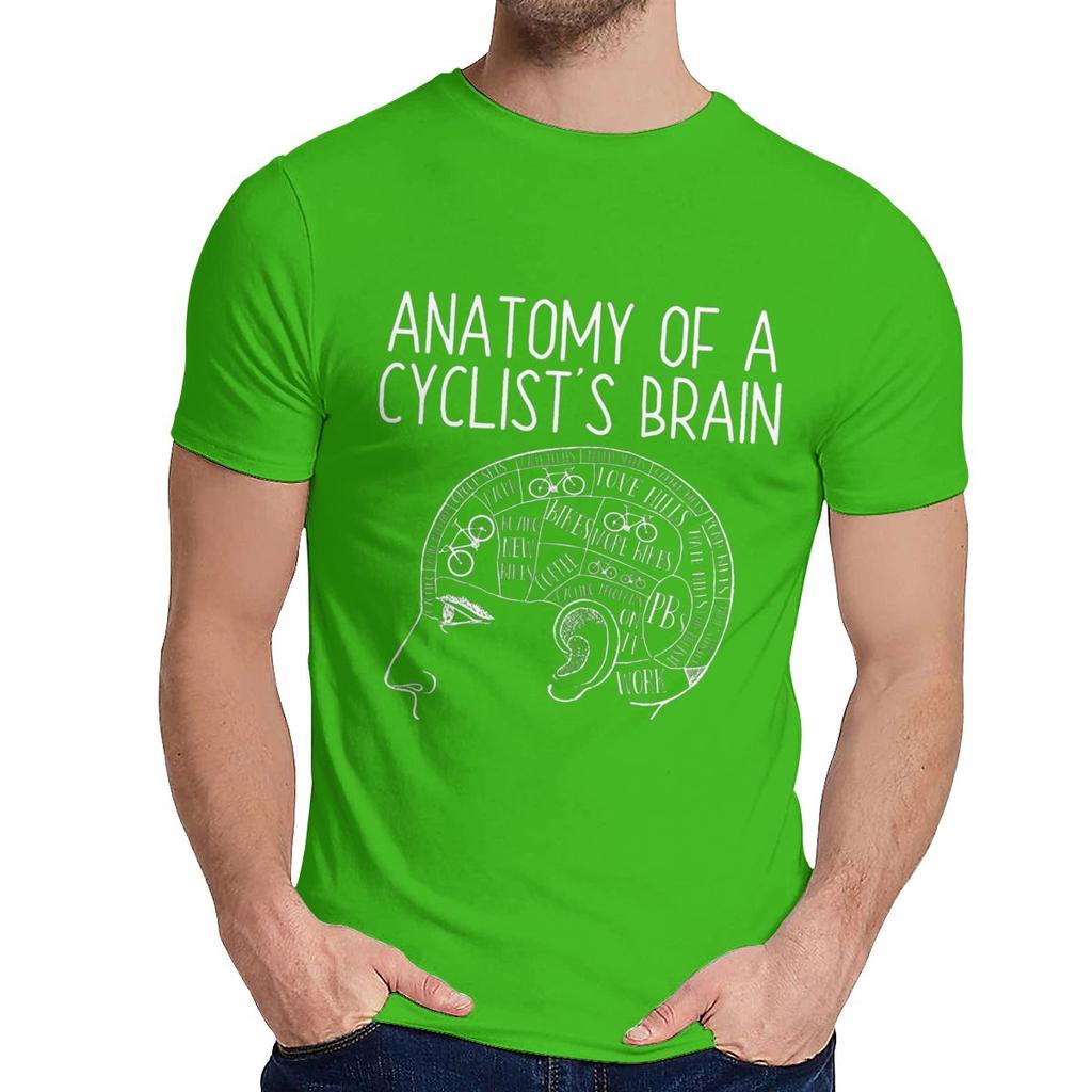 Summer Man T Shirt Cycling Funny Design Anatomy Of A Cyclists Brain Natural Cotton Graphic O