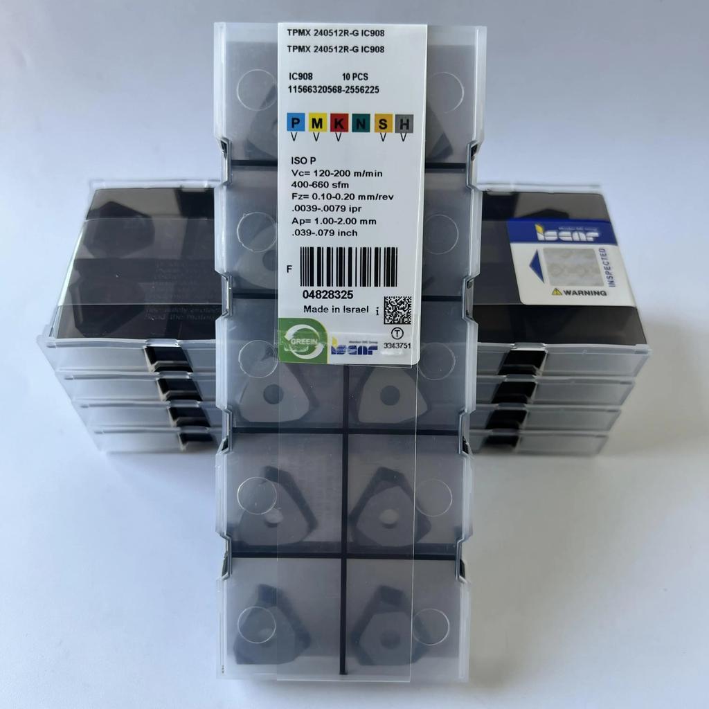 ISCAR / TPMX240512R-G IC908 / Industrial indexable carbide inserts 10 Pcs