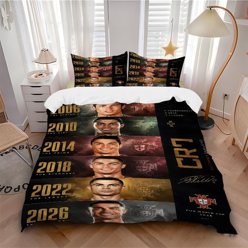 3Pcs Cristiano Ronaldo'S Journey Bedding Sets For All Sizes New 3D Printed Bed Cover Comforter Duvet Cover Pillowcase Bedroom Decoration
