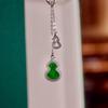 Classic S925 Sterling Silver Green Burmese Jade Gourd Necklace