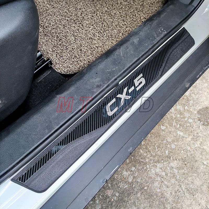 Per Mazda CX-5 CX5 KE KF Accessorio 2012-2024 2025 Auto Carbonio Soglia Porta Battitacco Raschiatura Piastra Protezione Pedale Copertura Trim Styling