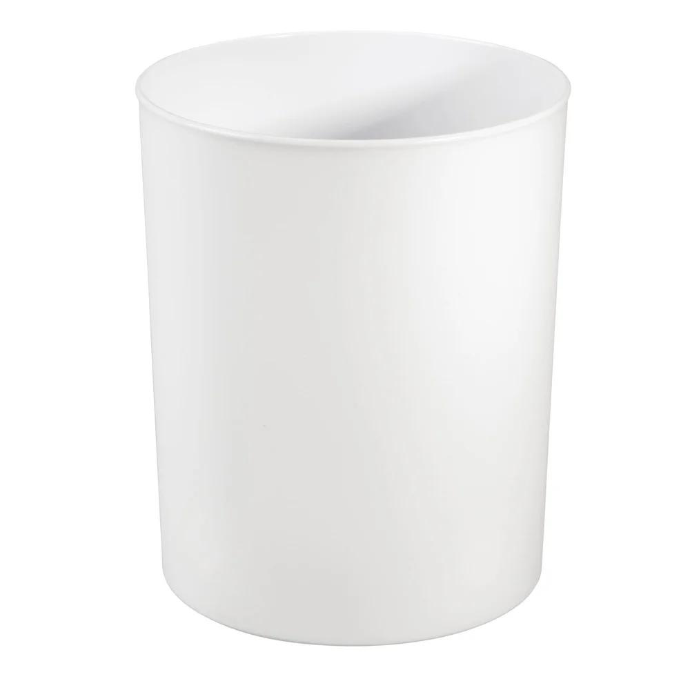 Round Bathroom Wastebasket BPA-Free Plastic Trash Can Recycling Bin Compact Indoor Use Modern Design Cleaning Storage