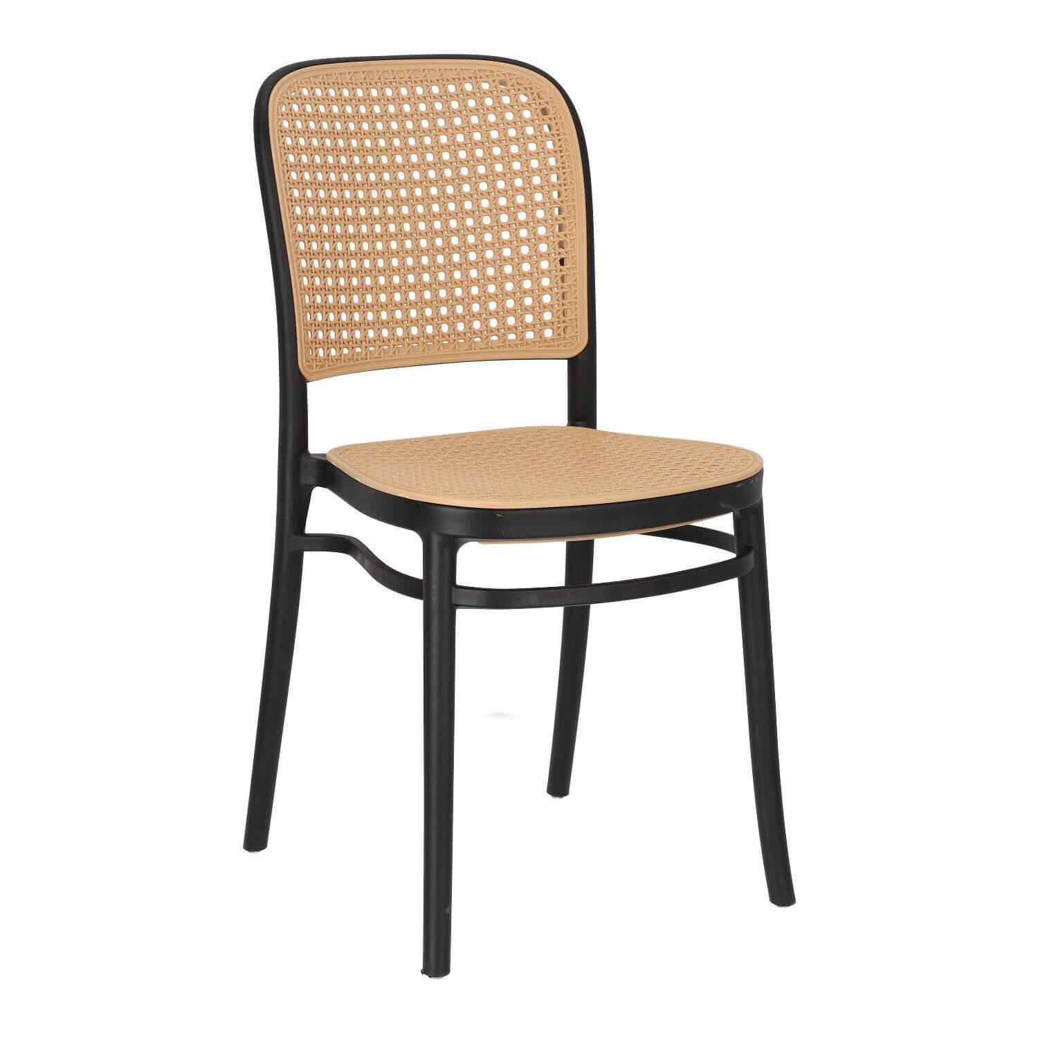 Antonio Plastic Chair, Black, Stackable