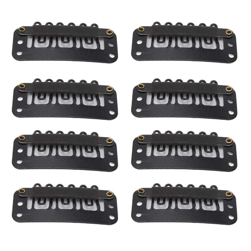 100Pcs 6 Teeth Hair Extension Clips Wig Clips Stainless Steel U Shape Snap Clips for Hair Extension Hairpiece DIY