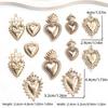 Cross Retro Sacred Heart Flame Pendant: Love Heart Aged KC Gold Blackened DIY Charm Necklace