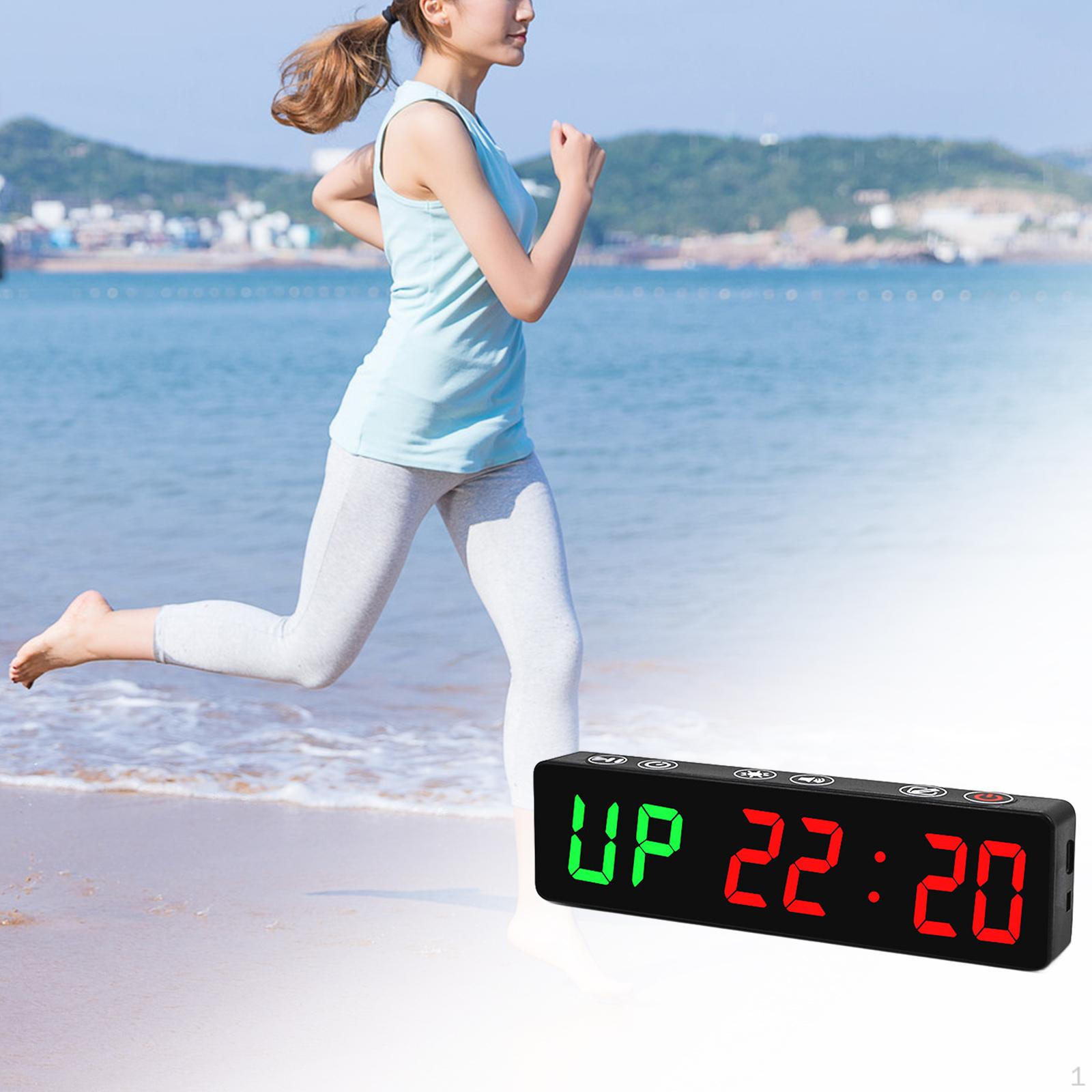 Таймер для спортзала Секундомер Уличный спорт Домашние гаражи Фитнес Светодиодный часы для тренировок Green Red Number